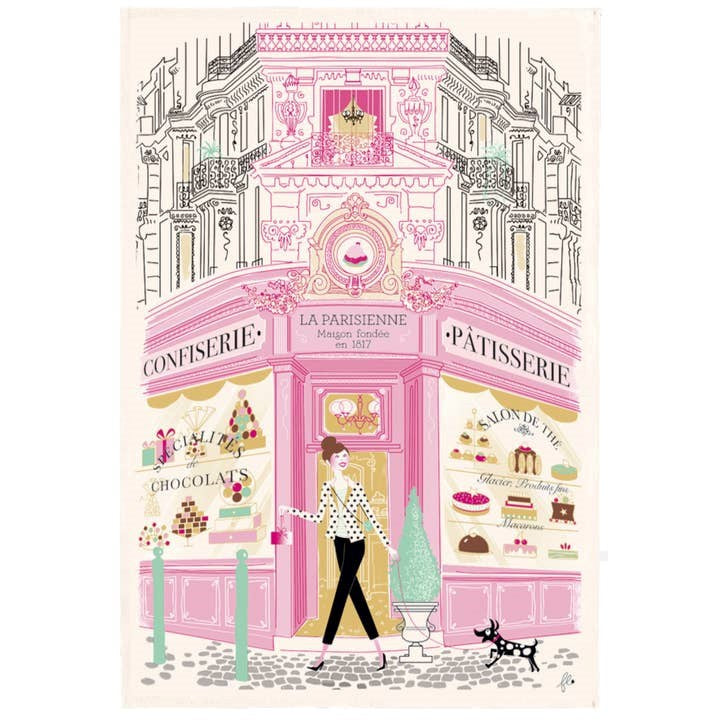 Parisian Shops Tea Towel - Patisserie