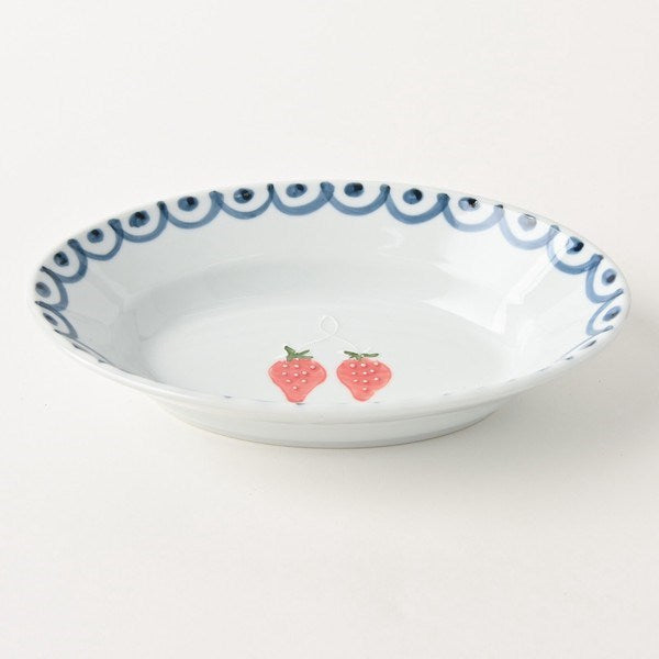 Aritaware Strawberry Oval bowl (21cm)