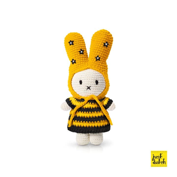 Crochet Miffy Doll - Bumblebee Dress with Flower Hat