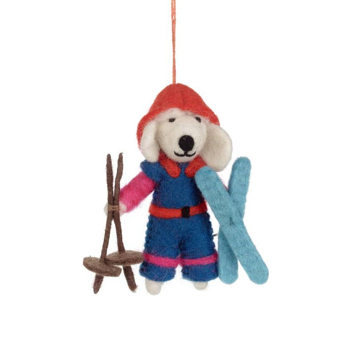 Porscha the Skiing Poodle Ornament