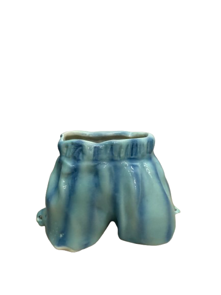 Pantstripes Pot/Vase - Blue (Hands x Albatross Ceramic)