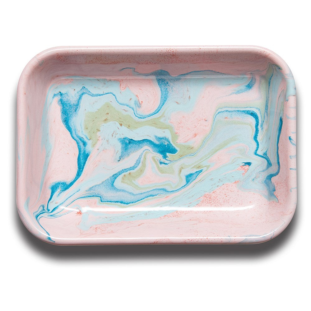 Large Rectangular Marble Tray (26cm) - Blush Pink