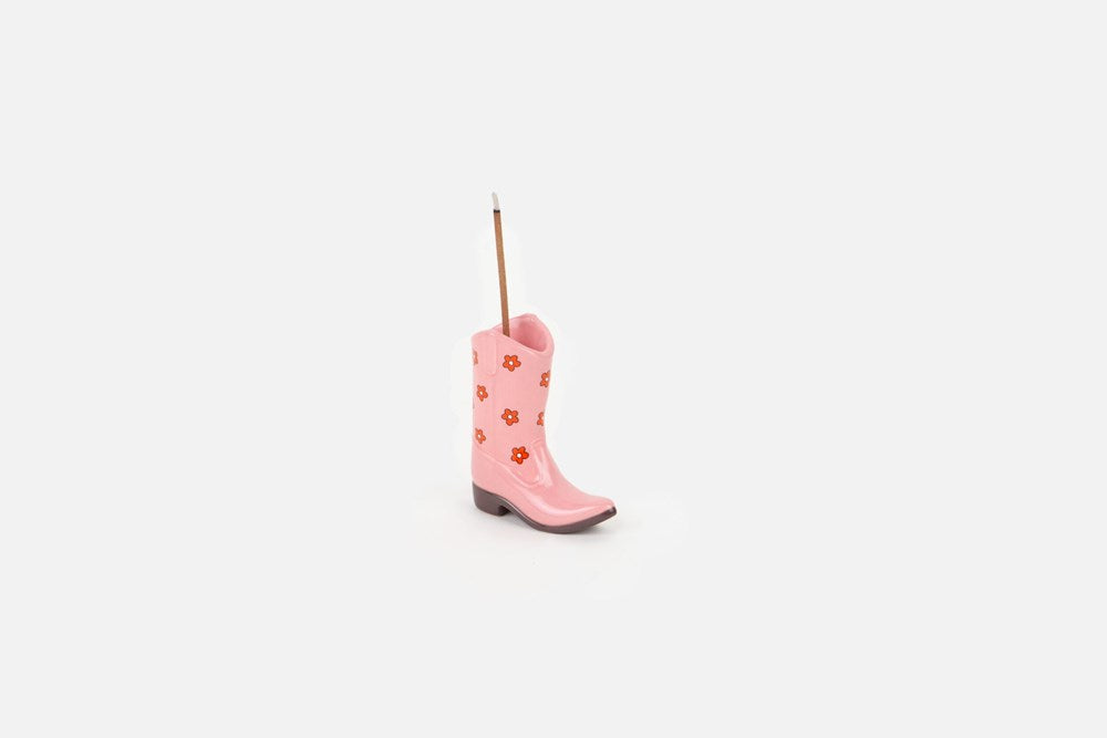 Rodeo Cowboy Boot Incense Holder - Pink