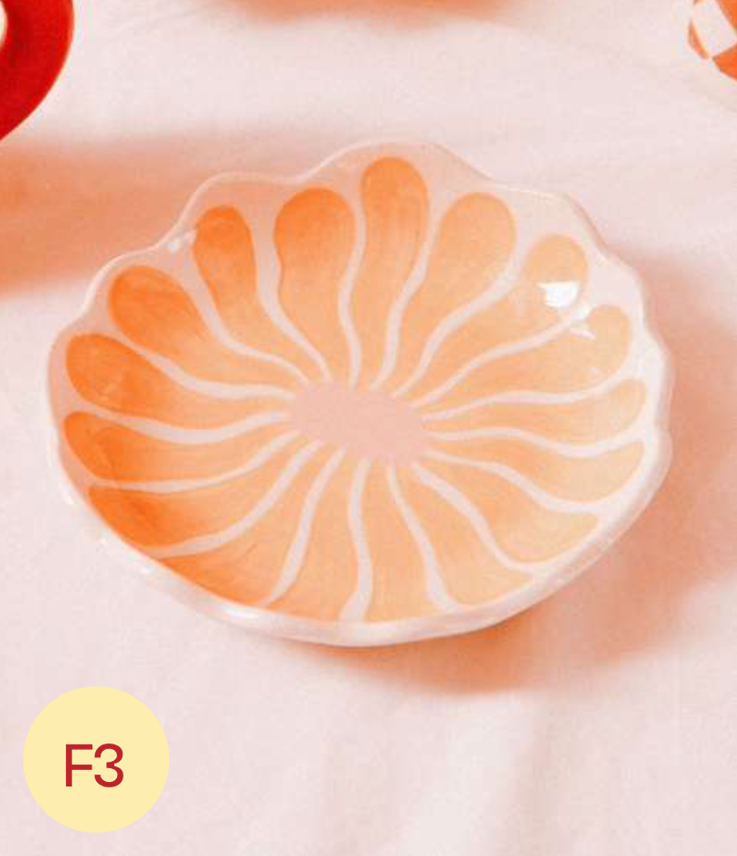 Peach Flower Plate - Large (20cm)