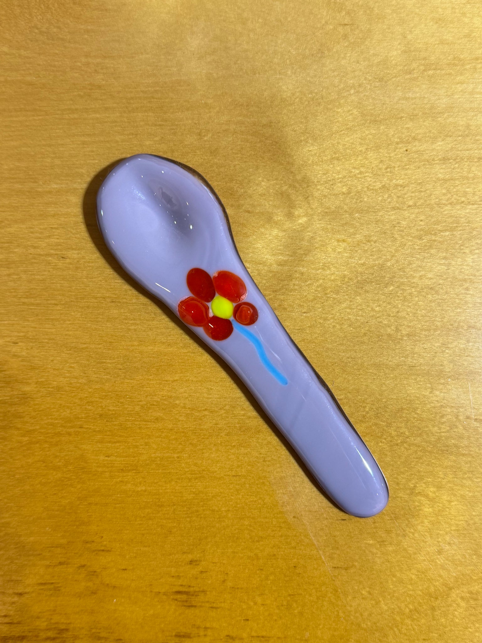 Lilac Flower Glass Spoon