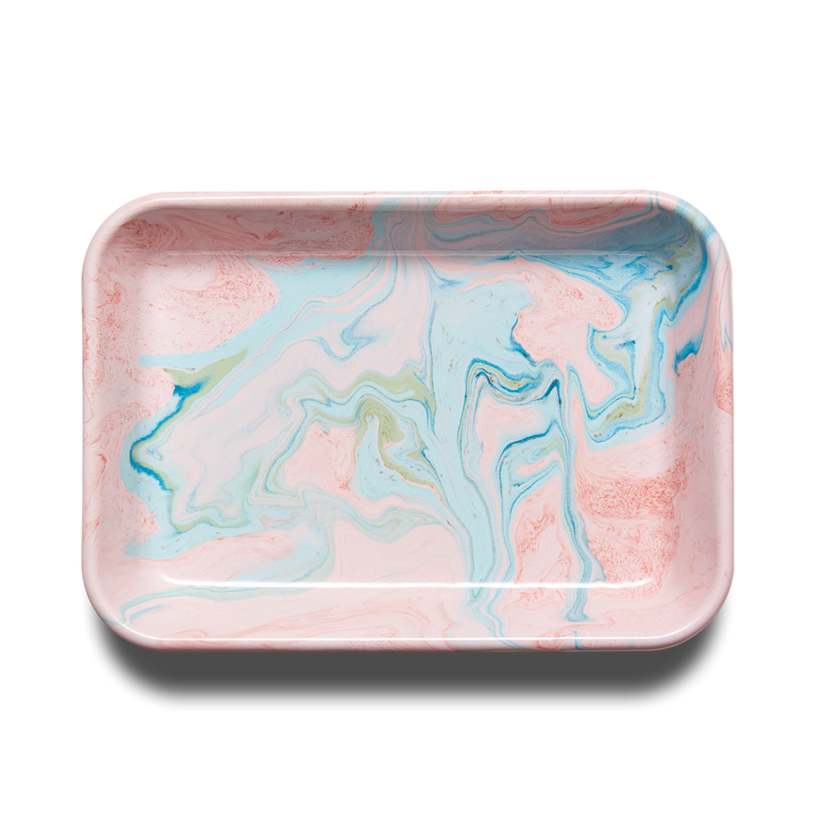 Small Rectangular Marble Tray (26cm) - Blush Pink