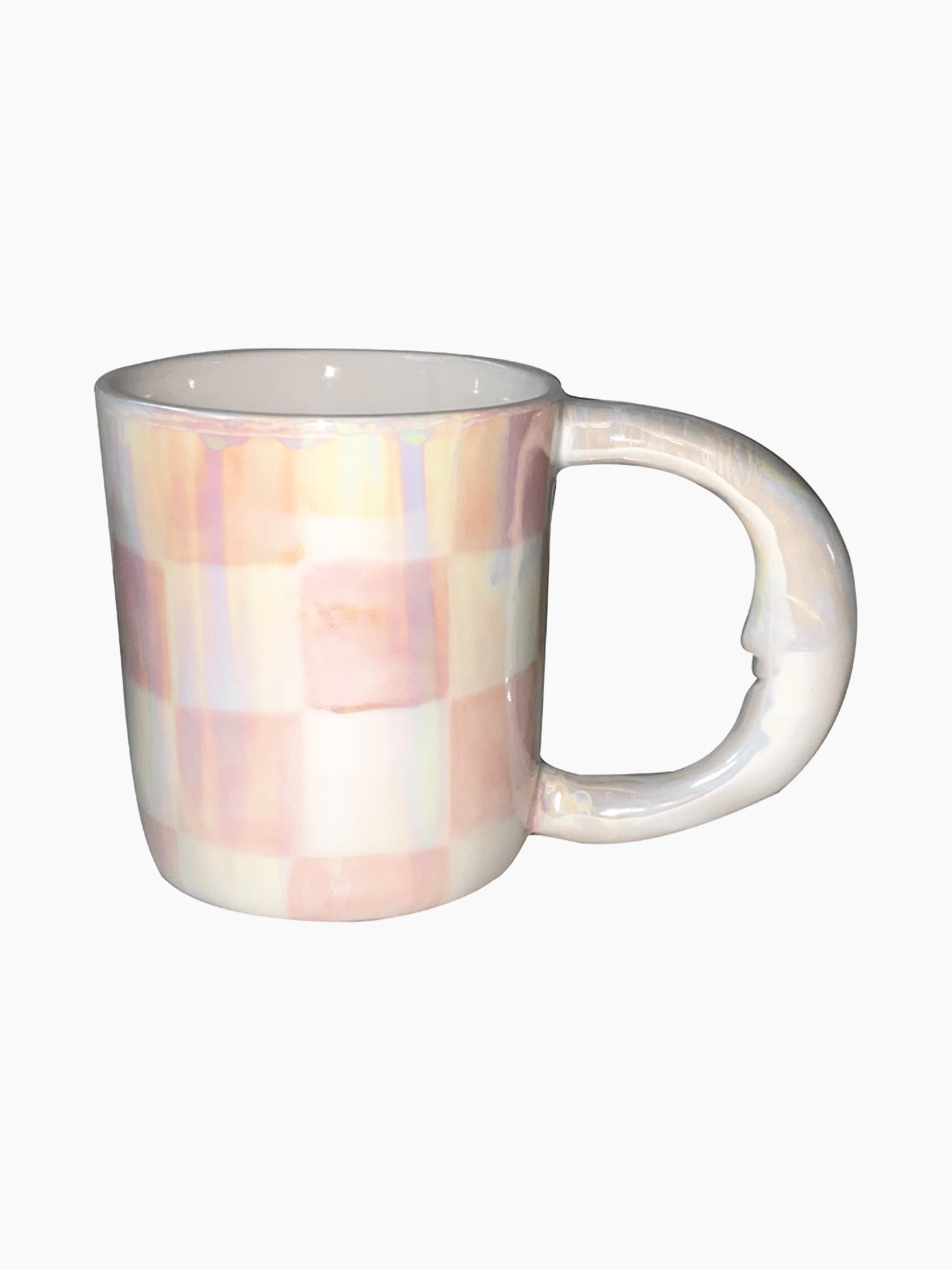 Checker Moon Mug (350ml) - Pink