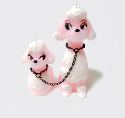 Pink Poodle Candle