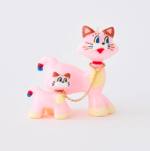 Pink Cats Candle