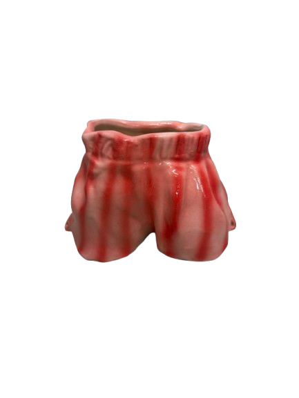 Pantstripes Pot/Vase - Red (Hands x Albatross Ceramic)