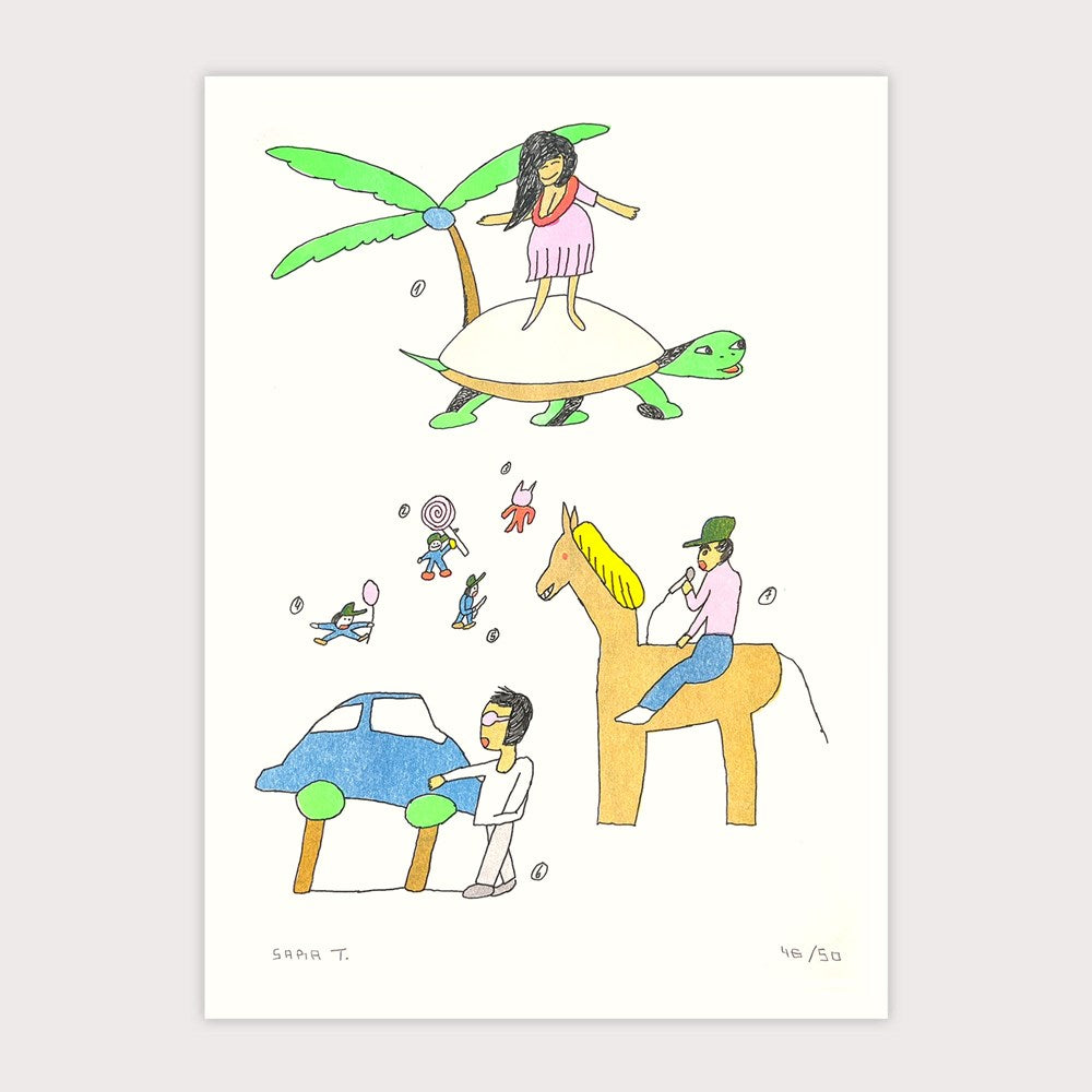 A Good Day Out by Sara Tormenta - Risograph Print (A3) (Limited Edition)