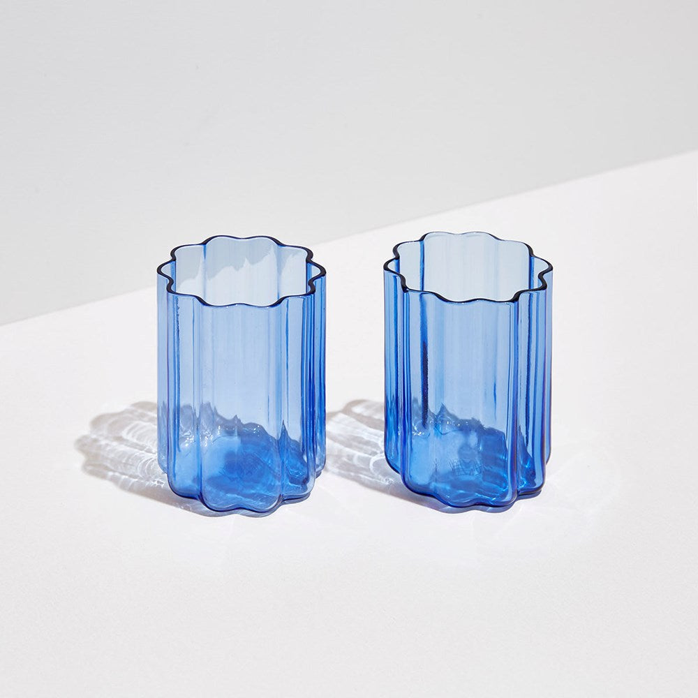 Wave Glasses (Set of 2) - Blue