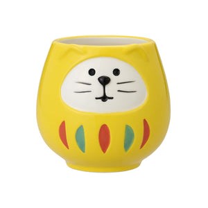 Lucky Cat Daruma Mug - Yellow