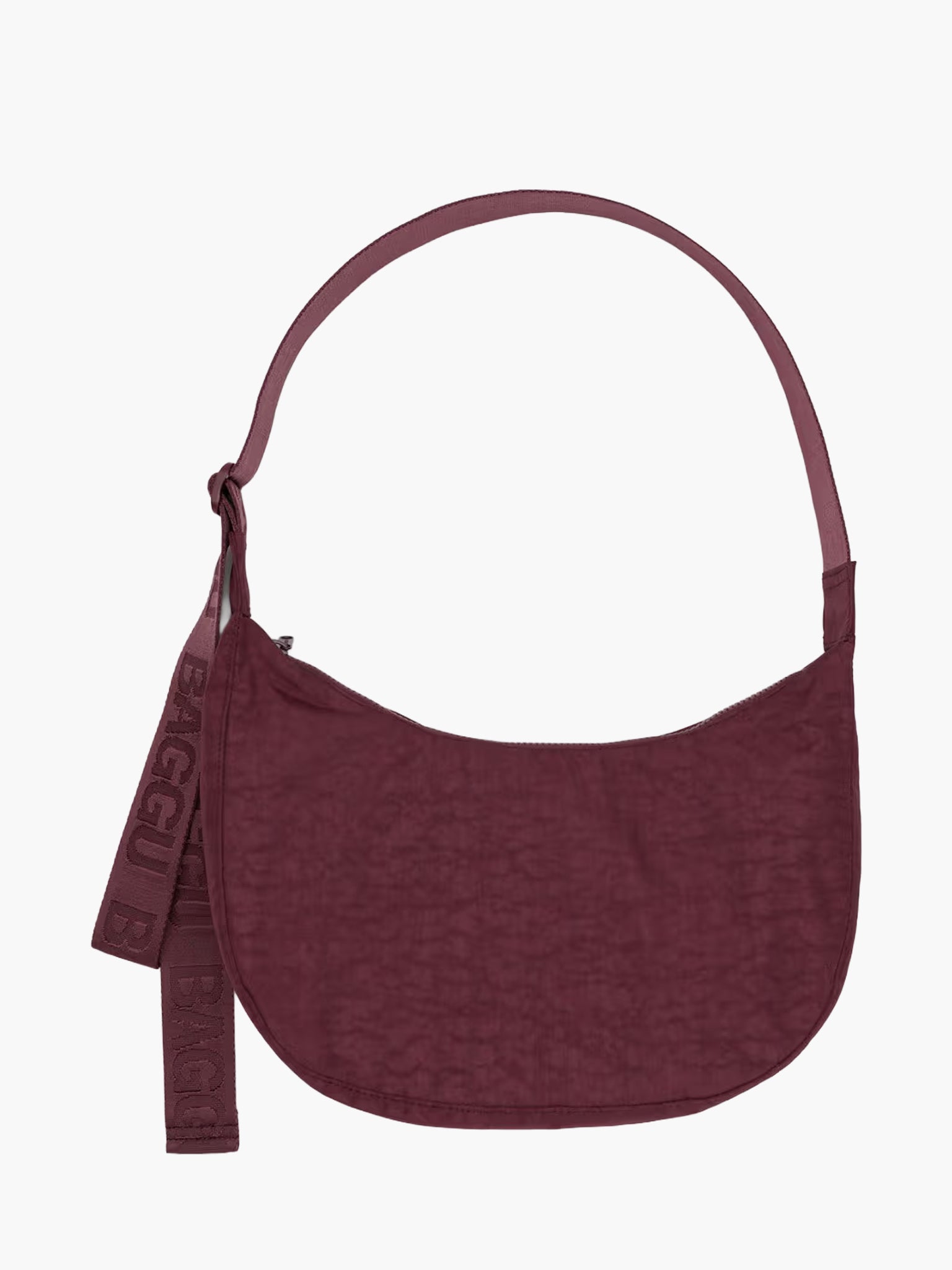 Medium Nylon Crescent Bag - Mahogany