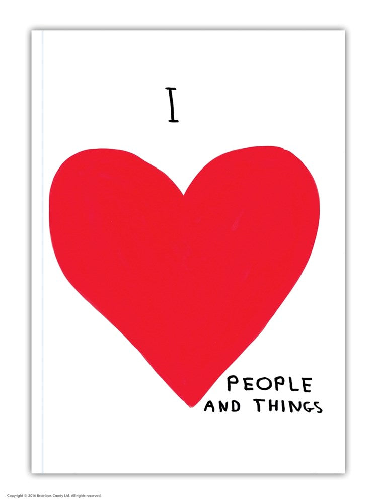 I Love People And Things A6 Notebook x David Shrigley