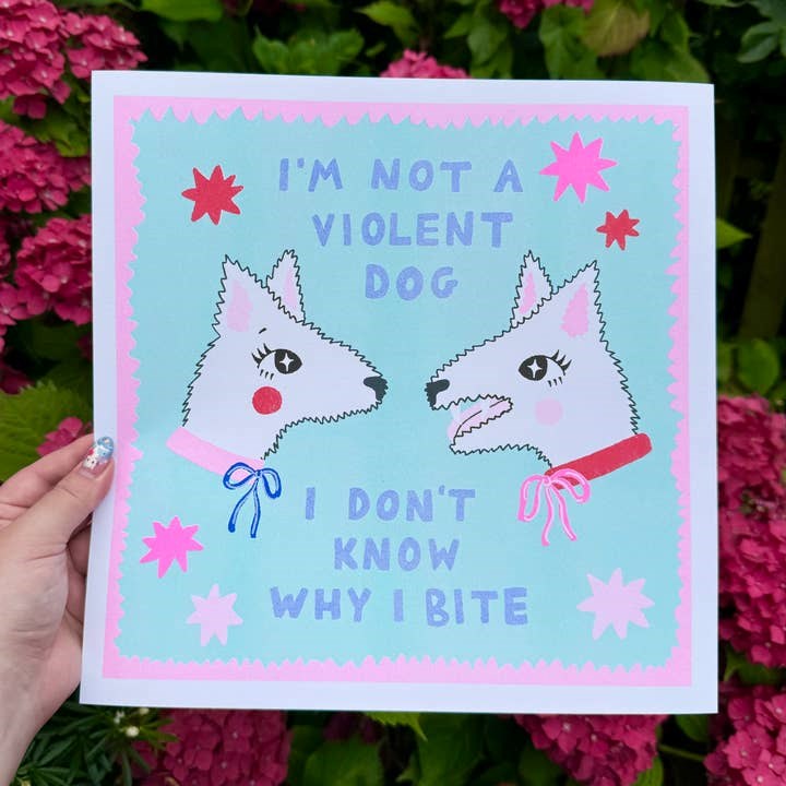 I Don?t Know Why I Bite by Amy Hastings - Risograph Print (30x30)