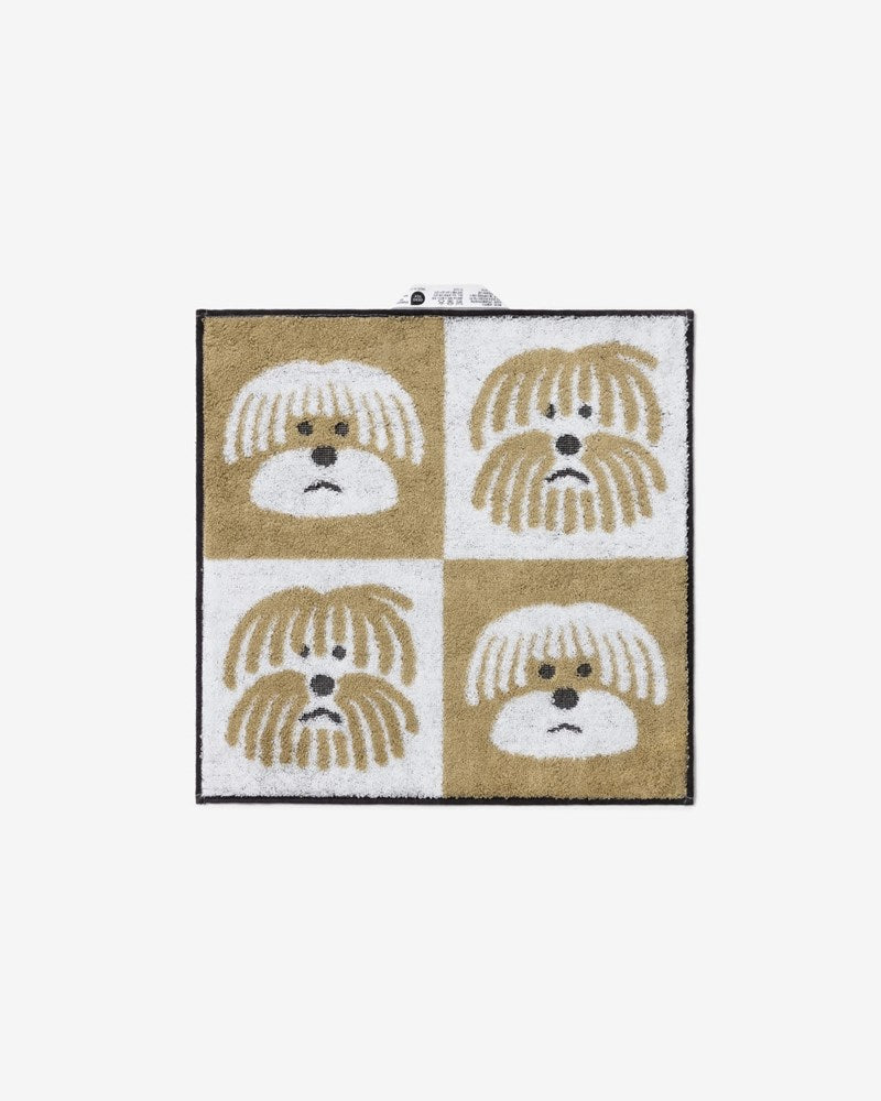 Fluffy Dog Hand Towel - Beige (34x34cm)