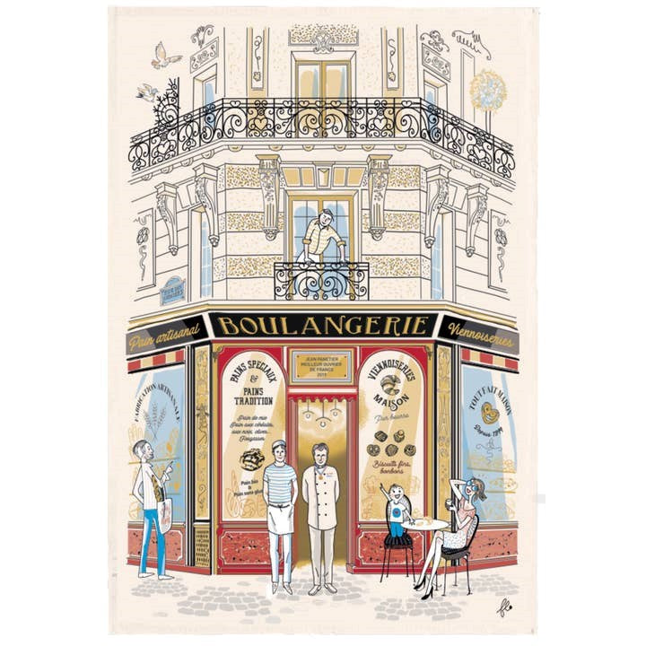 Parisian Shops Tea Towel - Boulangerie