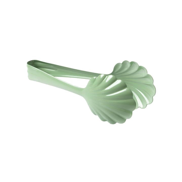 Scalloped Bakery Tongs -  Shiny Pastel Green