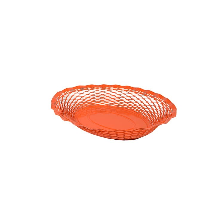 Stainless Steel Bread & Food Basket -  Shiny Orange