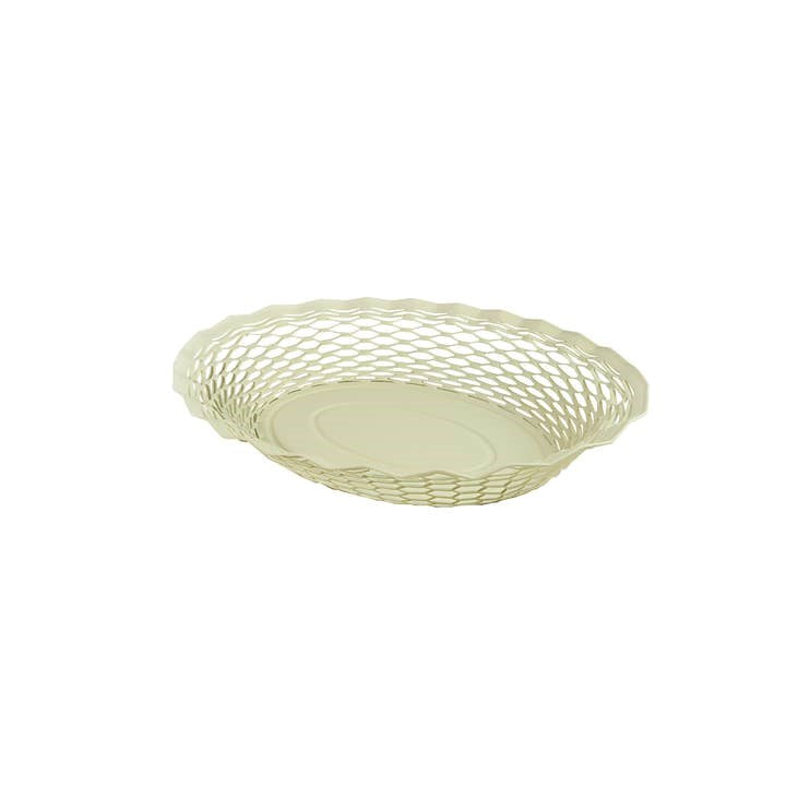 Stainless Steel Bread & Food Basket - Matte Off White