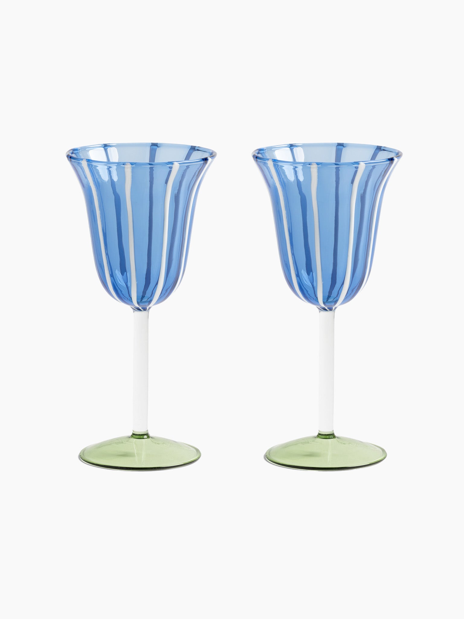 Eve Wine Glasses (Set of 2) - Blue & Green