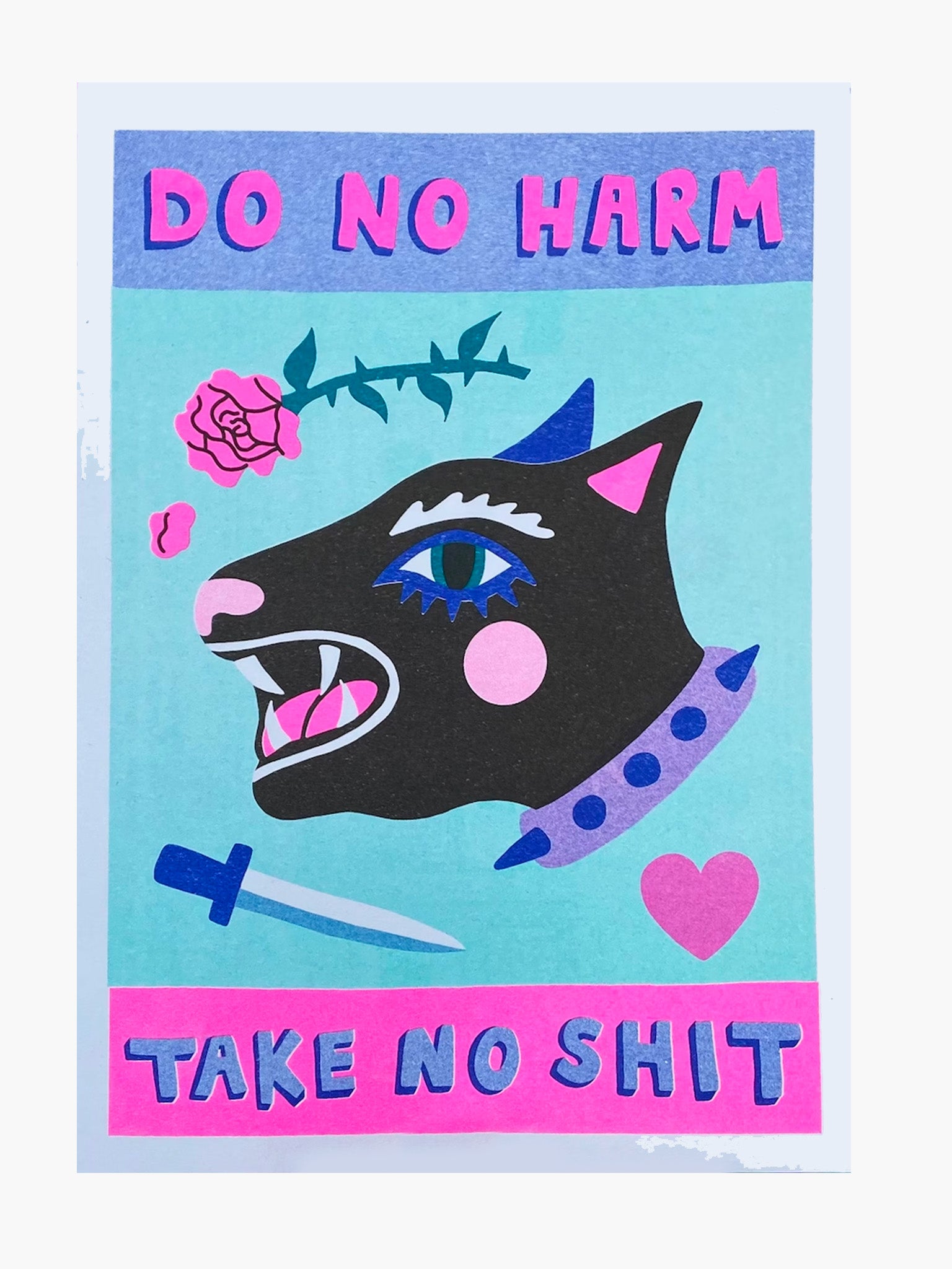 Do No Harm, Take No Shit by Amy Hastings - Risograph Print (A4)