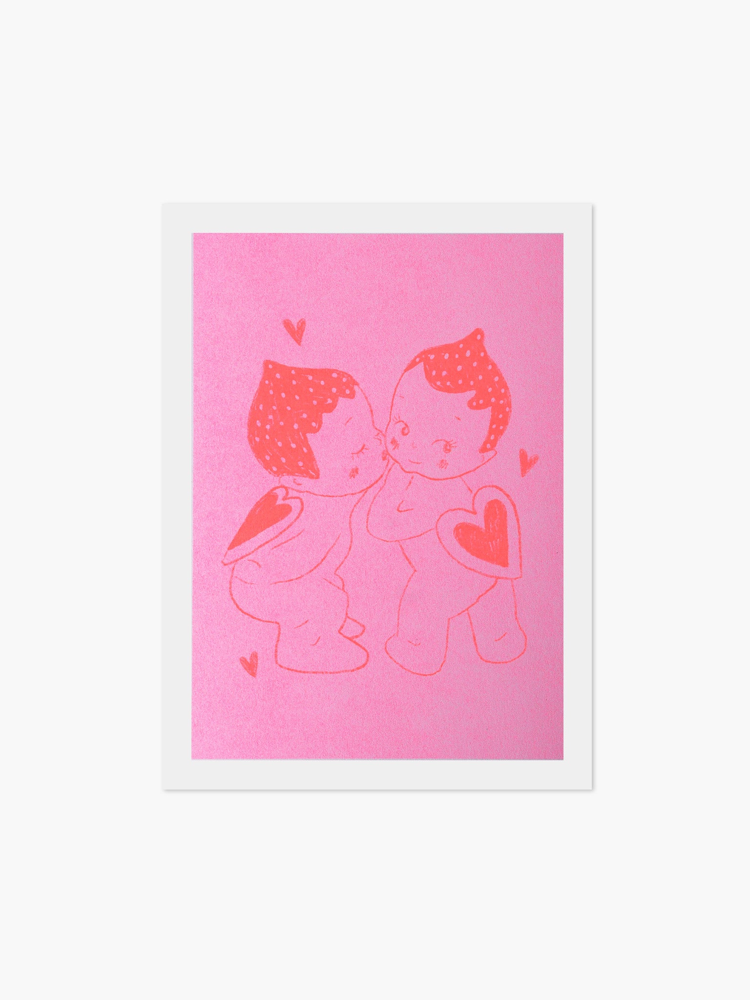 Kissing Kewpies by Amy Hastings - Risograph Print (A5)