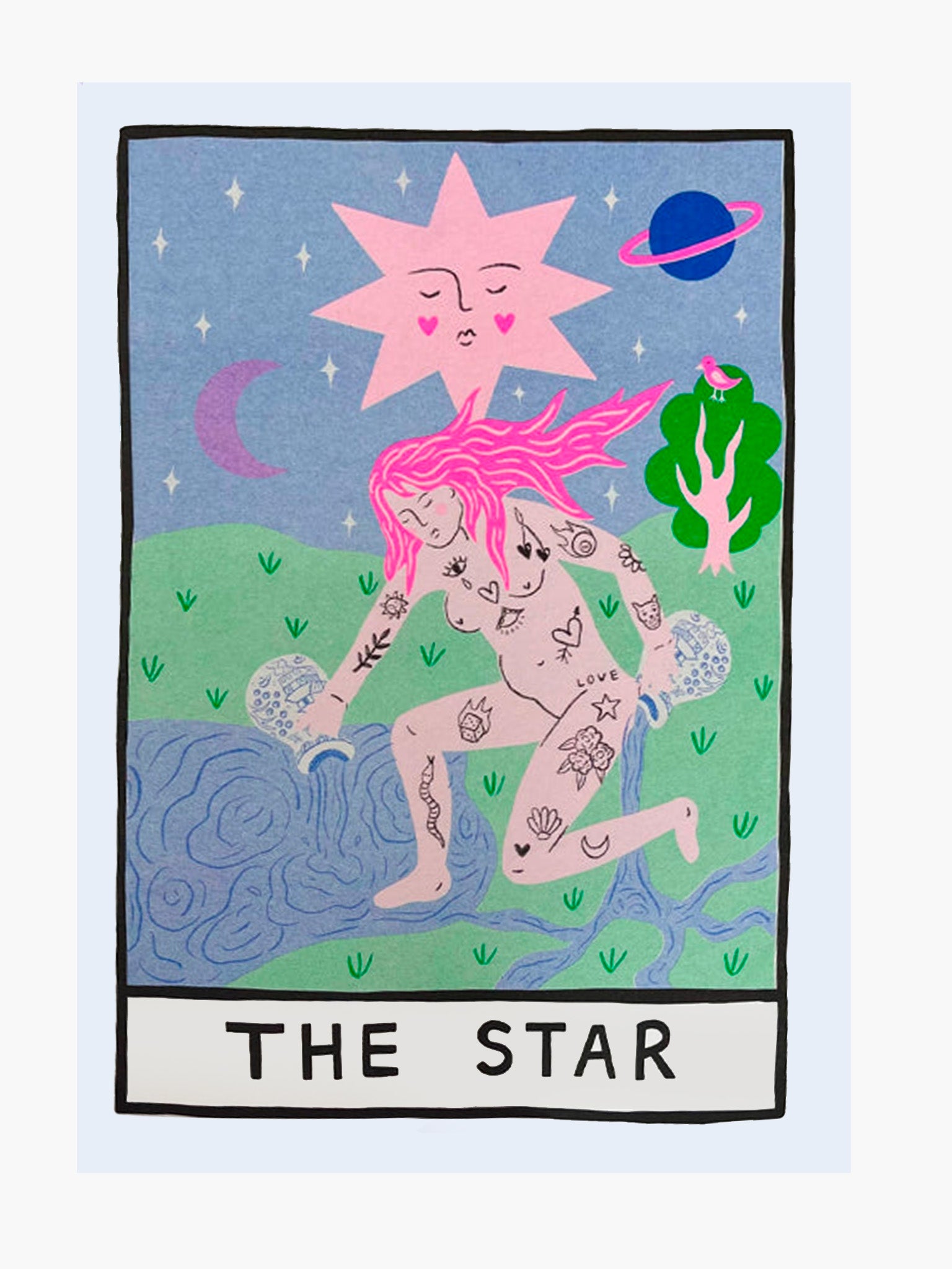 The Star Tarot by Amy Hastings - Risograph Print (A4)