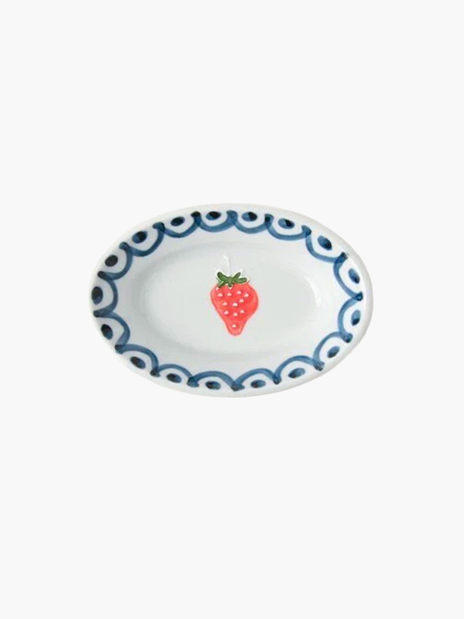 Aritaware Strawberry Oval Small Bowl  (12.5cm)