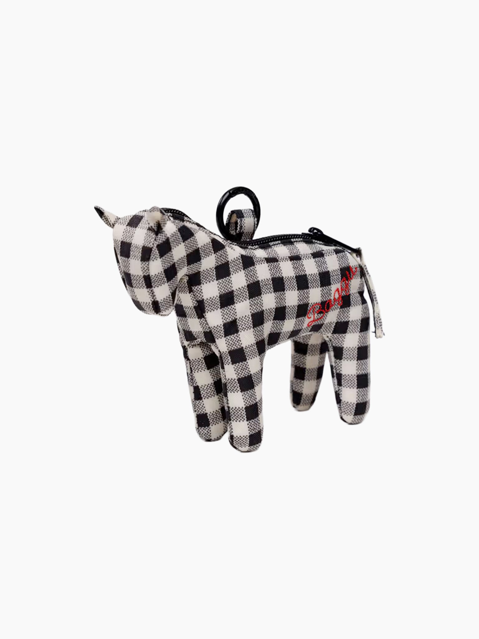 BAGGU Horse Charm - Black & White Gingham