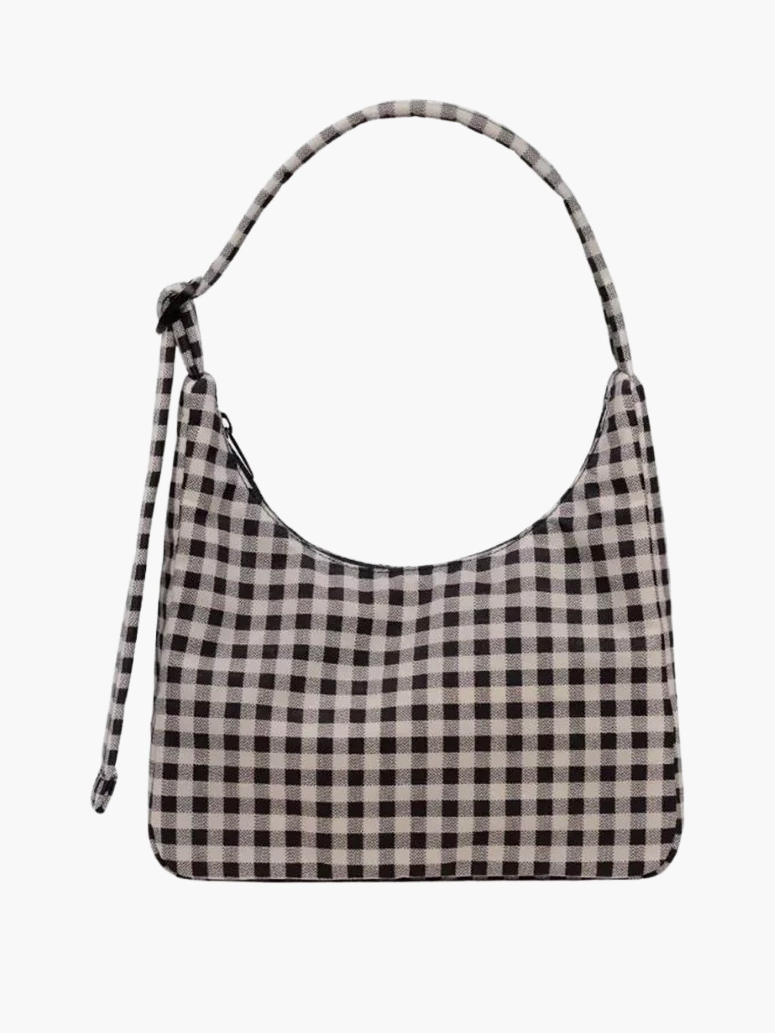 MINI Nylon Shoulder Bag - Black & White Gingham