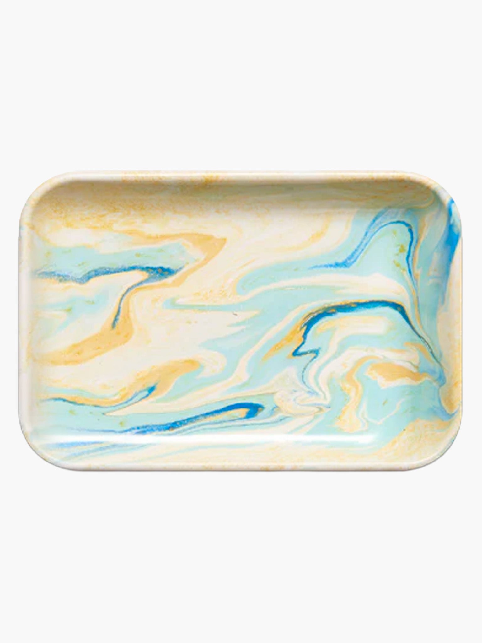 Large Rectangular Marble Tray (26cm) - Lemon Cream