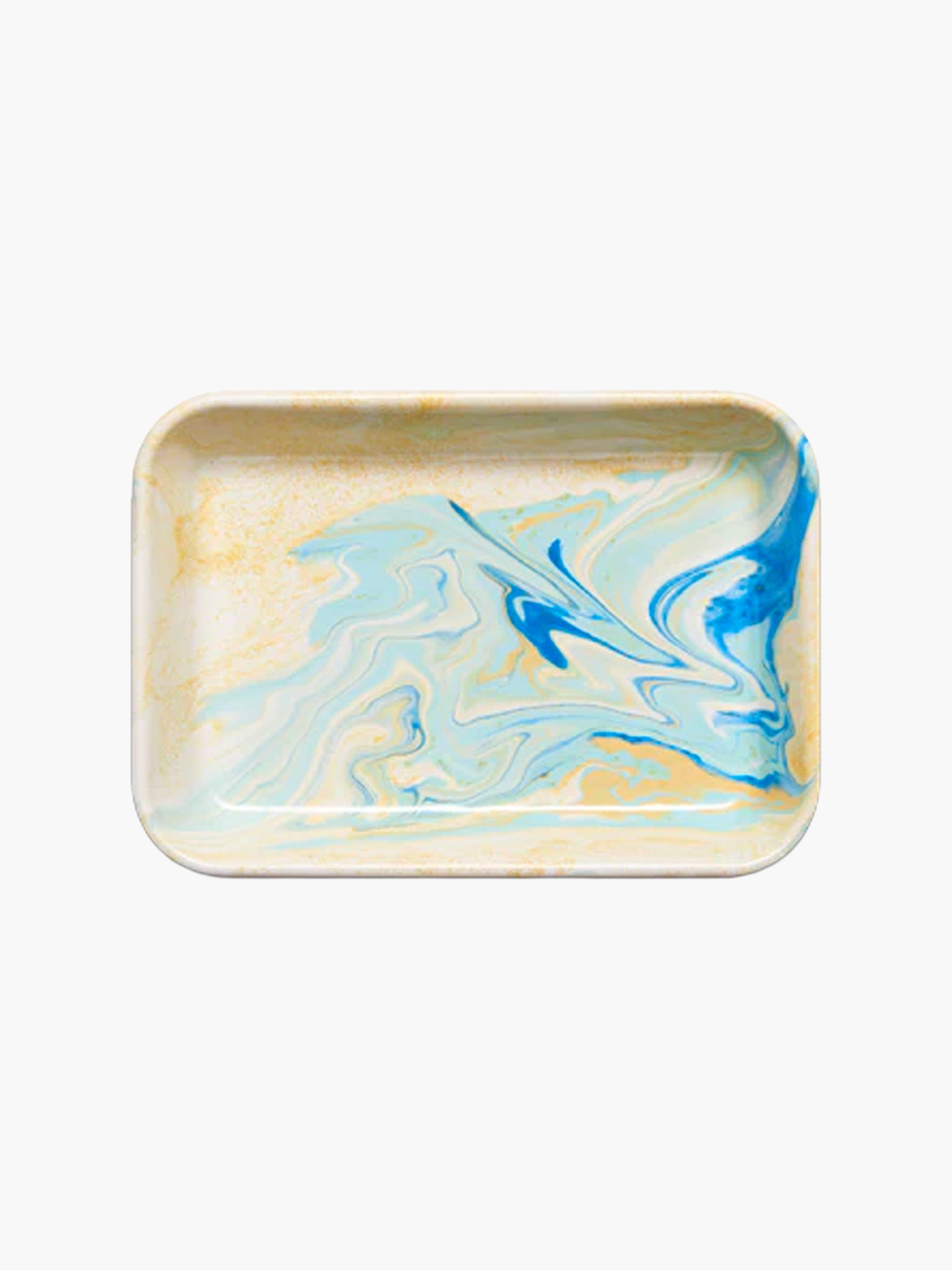 Small Rectangular Marble Tray (26cm) - Lemon Cream