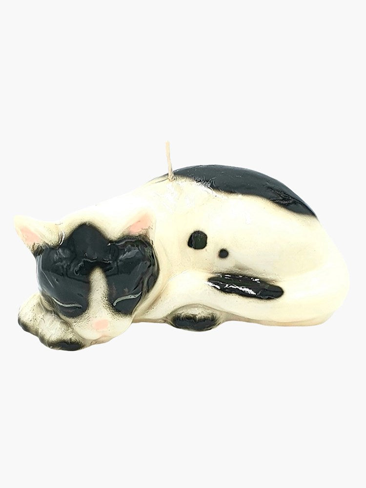 Lying Cat Candle - Black & White