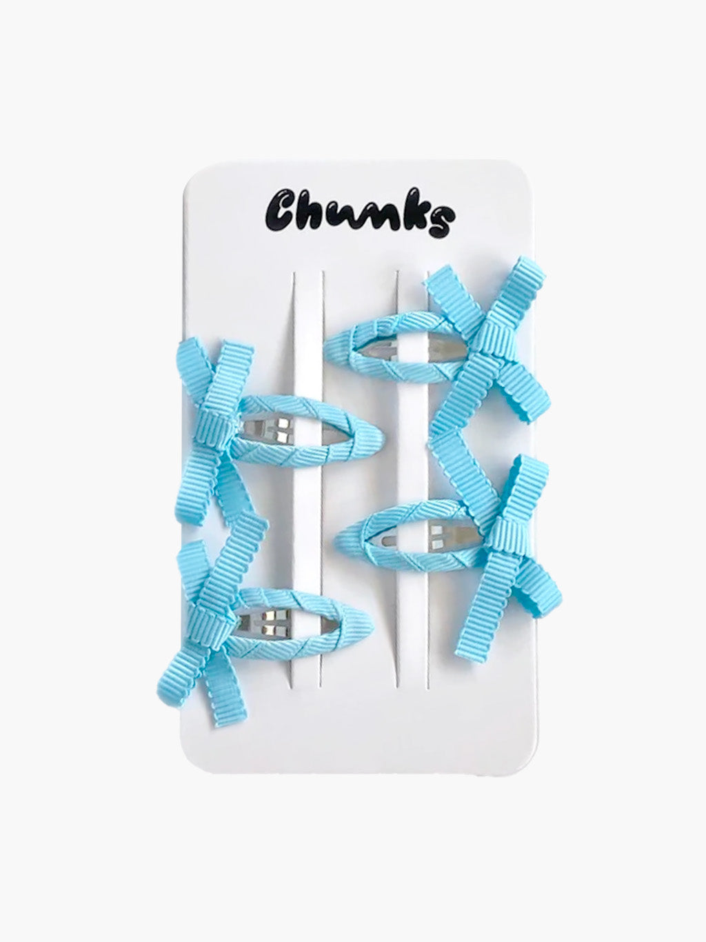 Bow Snap Clips - Baby Blue (4pk)