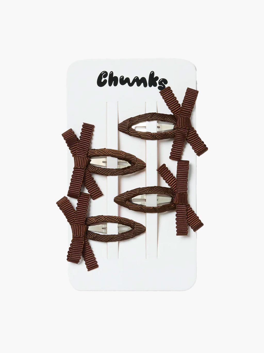 Bow Snap Clips - Chocolate Brown (4pk)