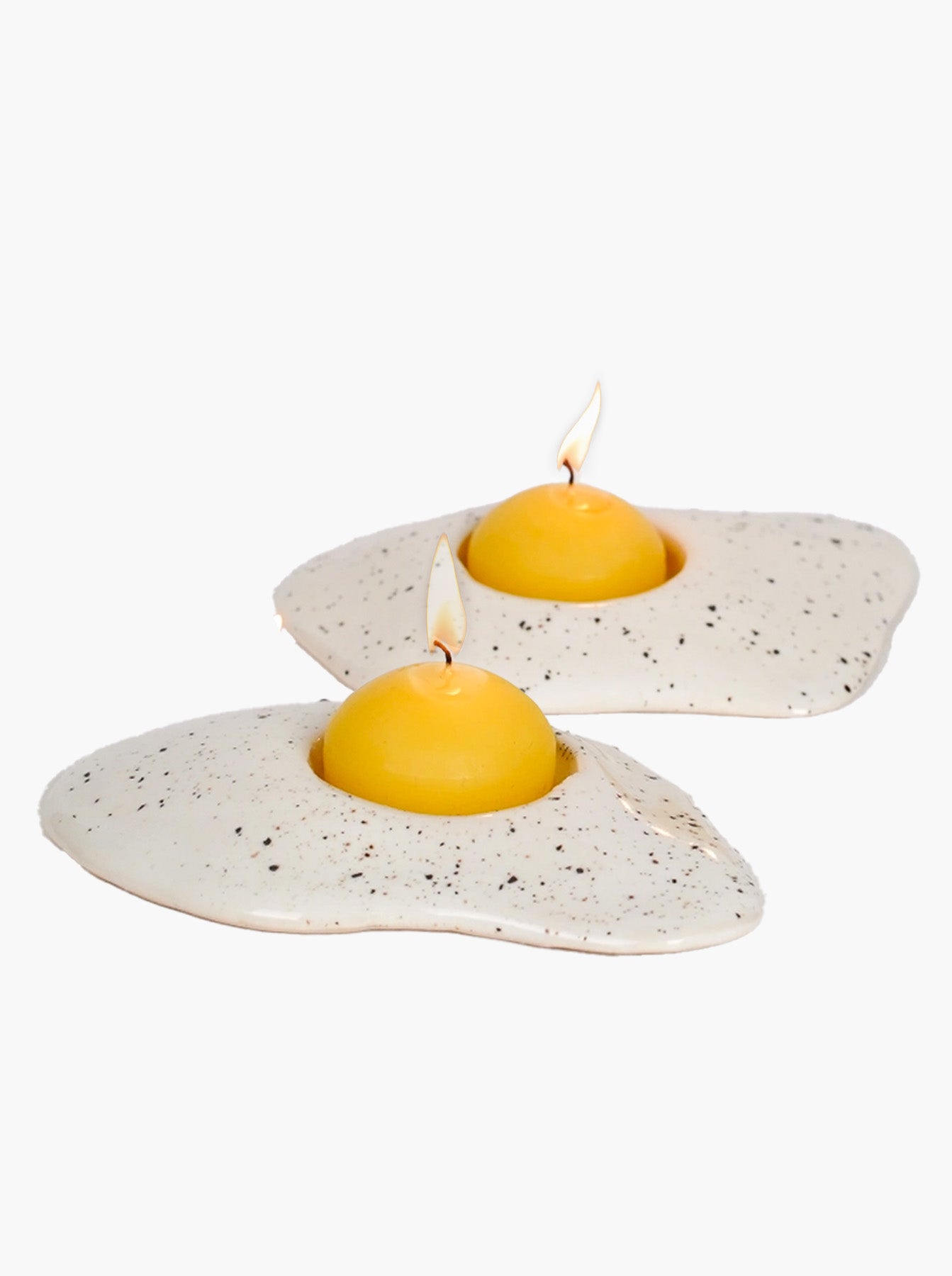 Ceramic Egg Tea Light Candle Holder - Salt & Peppered