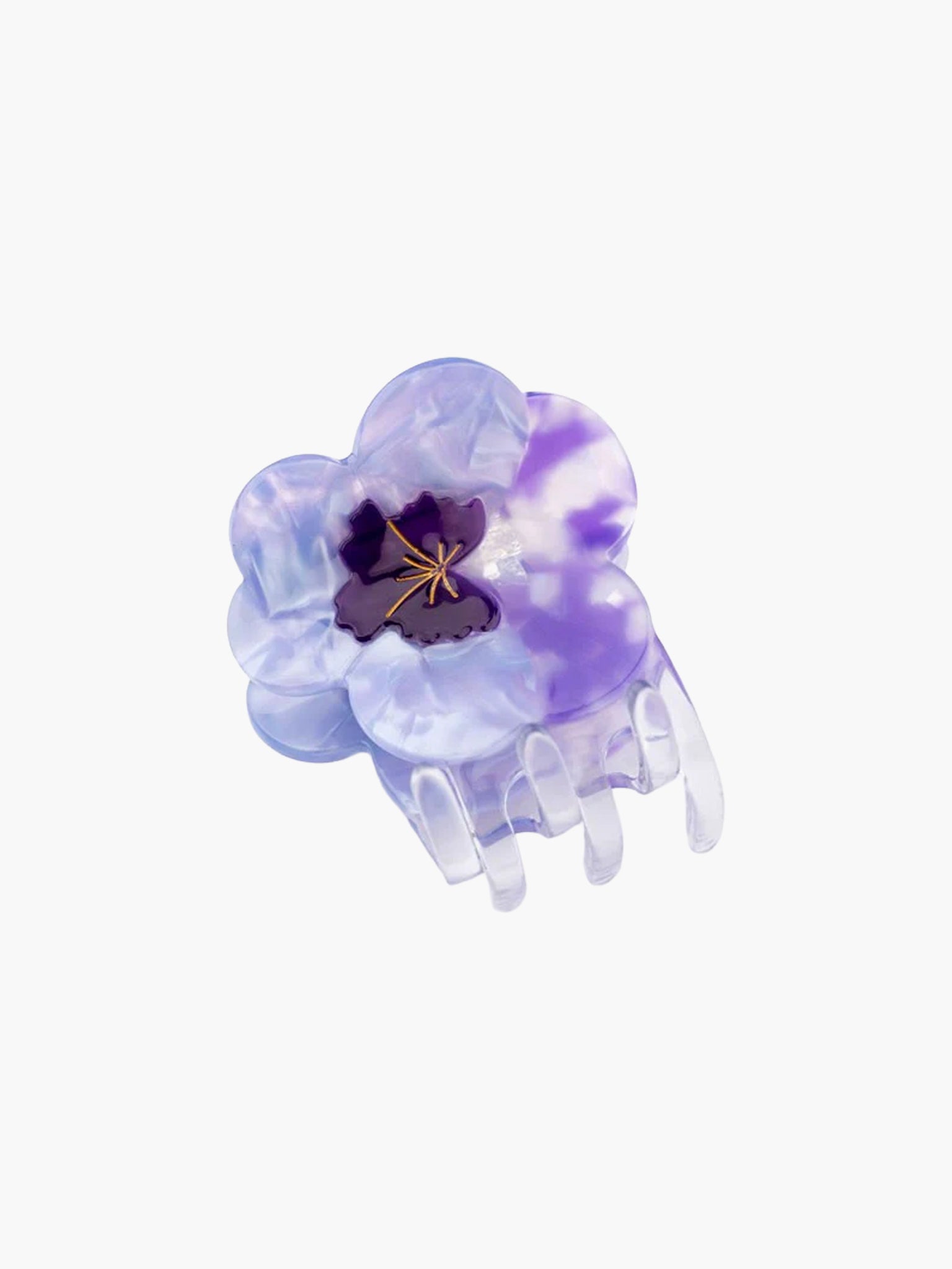 Purple Pansy Hair Claw (Single Pansy)