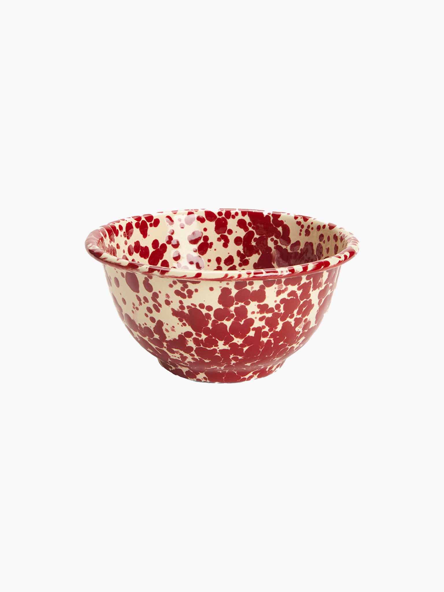 Splatter Small Footed Bowl (13cm) - Burgundy & Cream