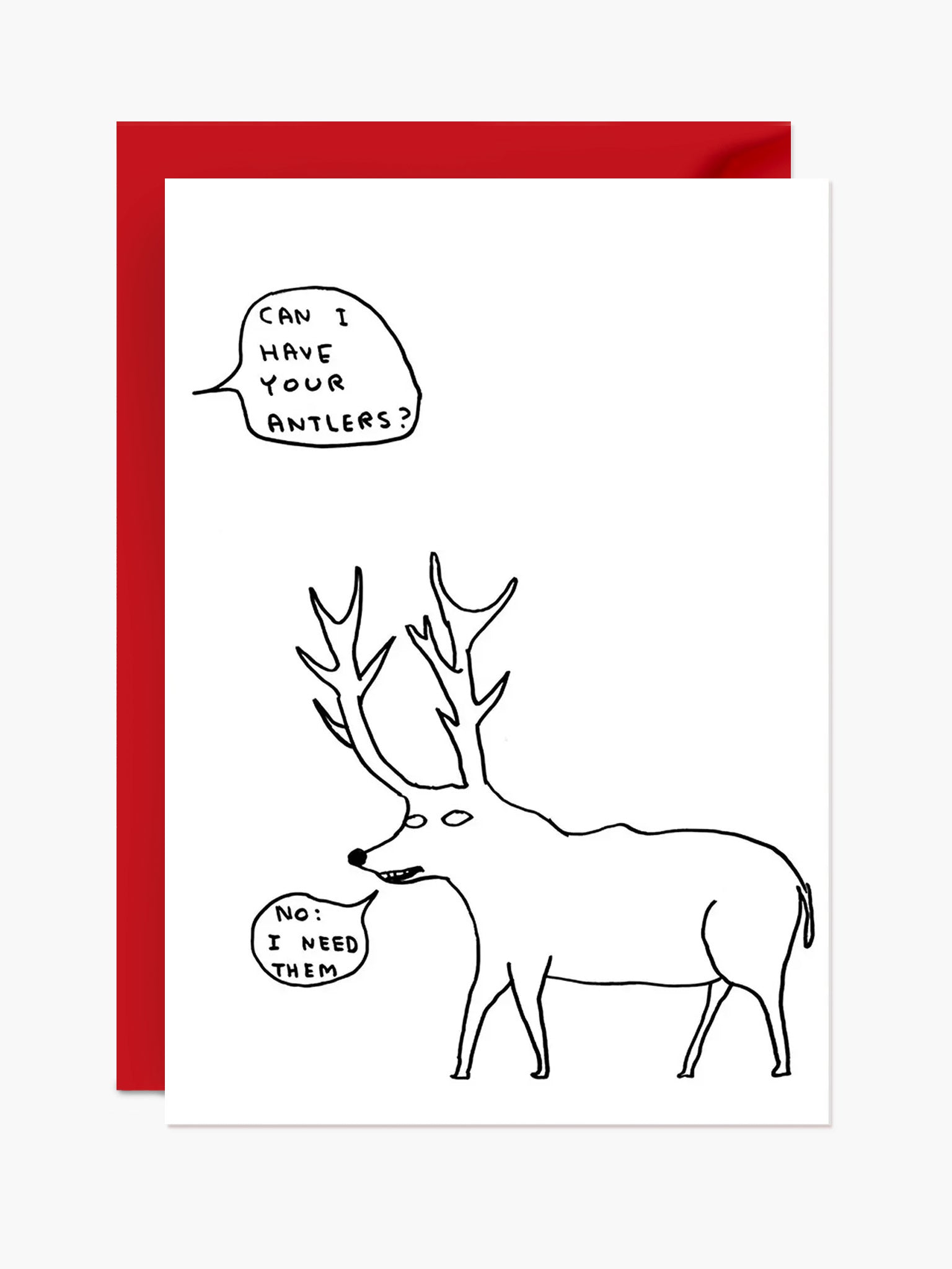 Christmas Antlers Card x David Shrigley