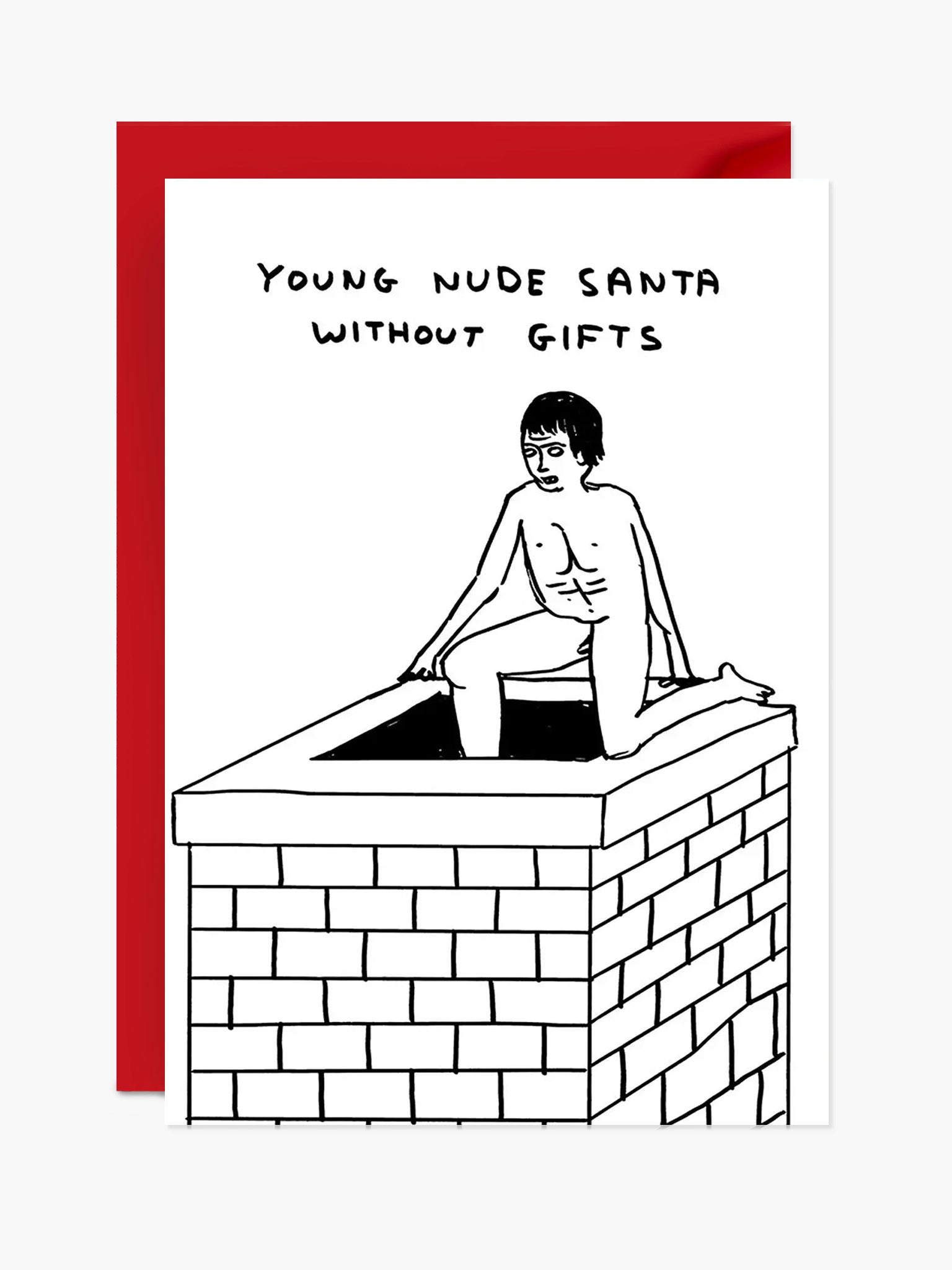Young Nude Santa Christmas Card x David Shrigley