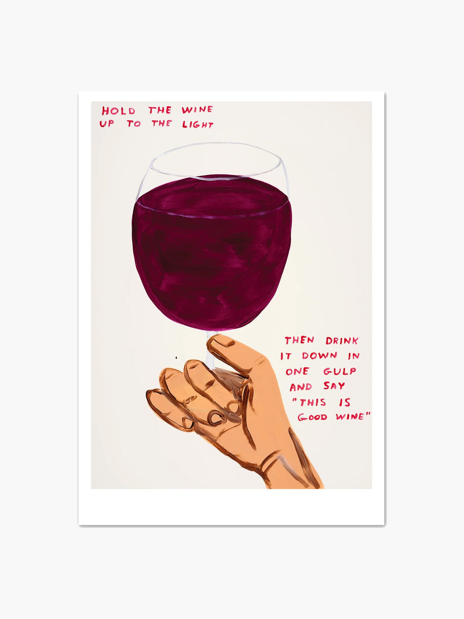 Hold The Wine Postcard (A5) x David Shrigley