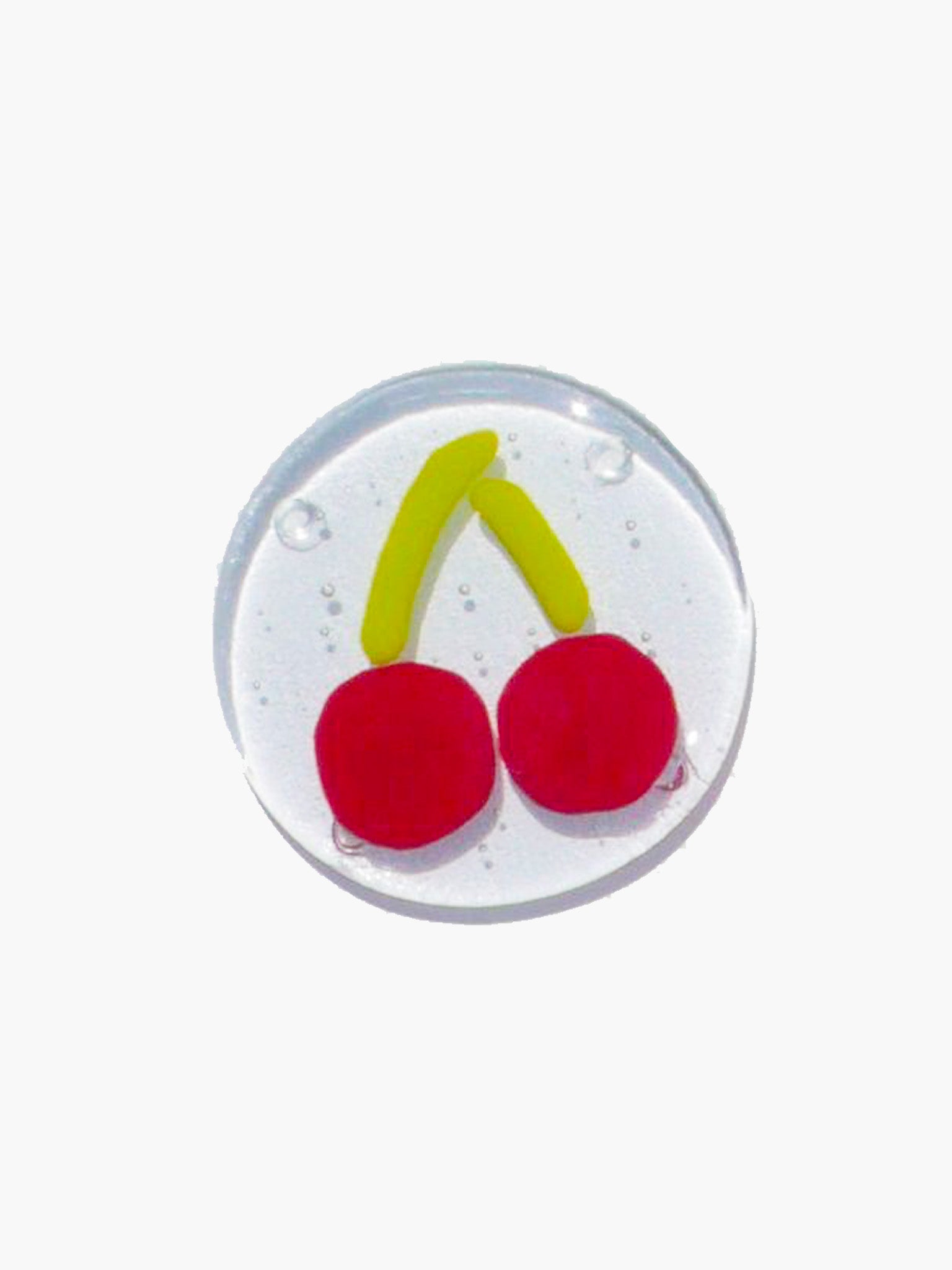 Clear Fruity Glass Coaster - Cherry