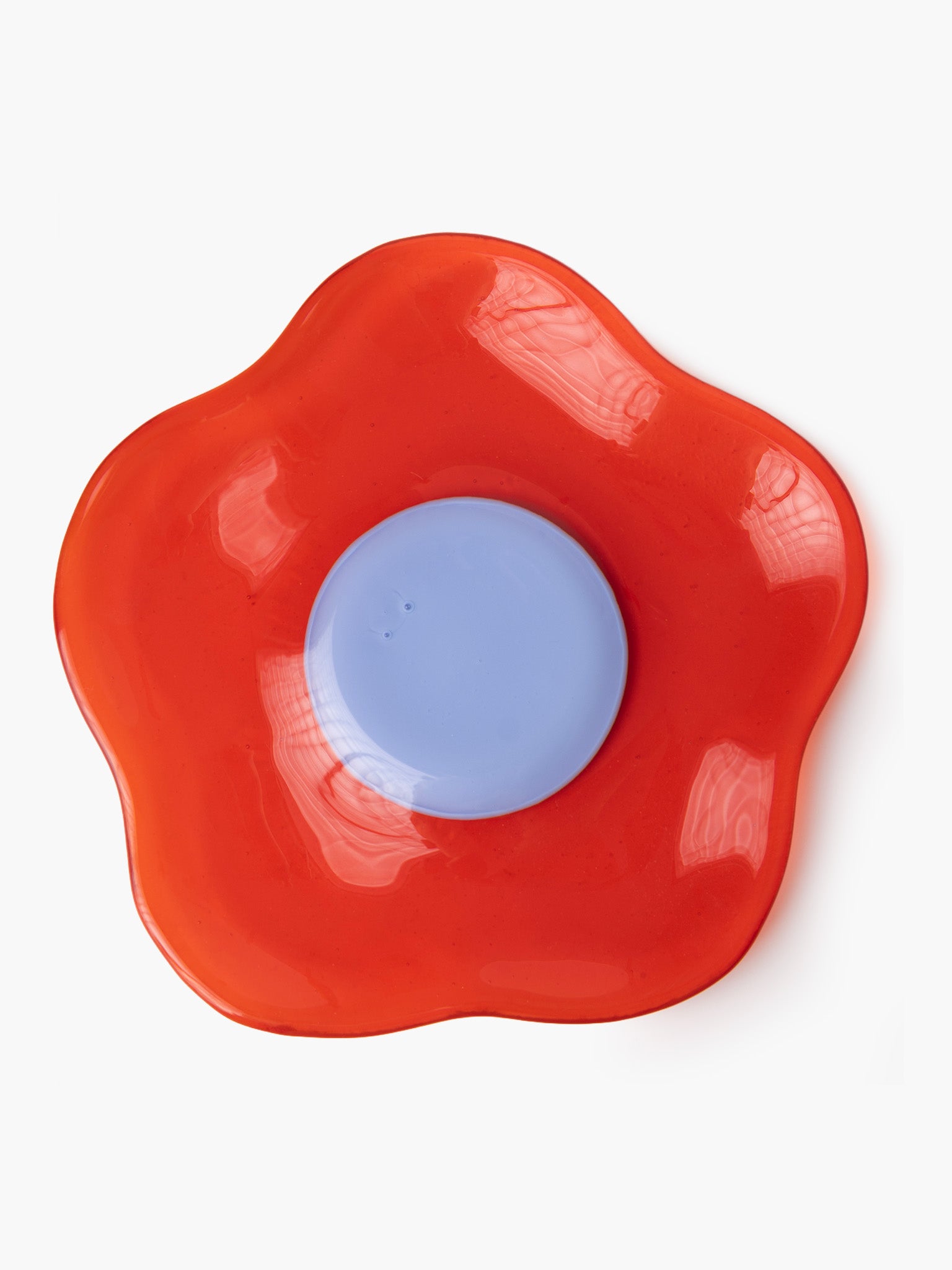 Glass Flower Plate (23cm) - Flame