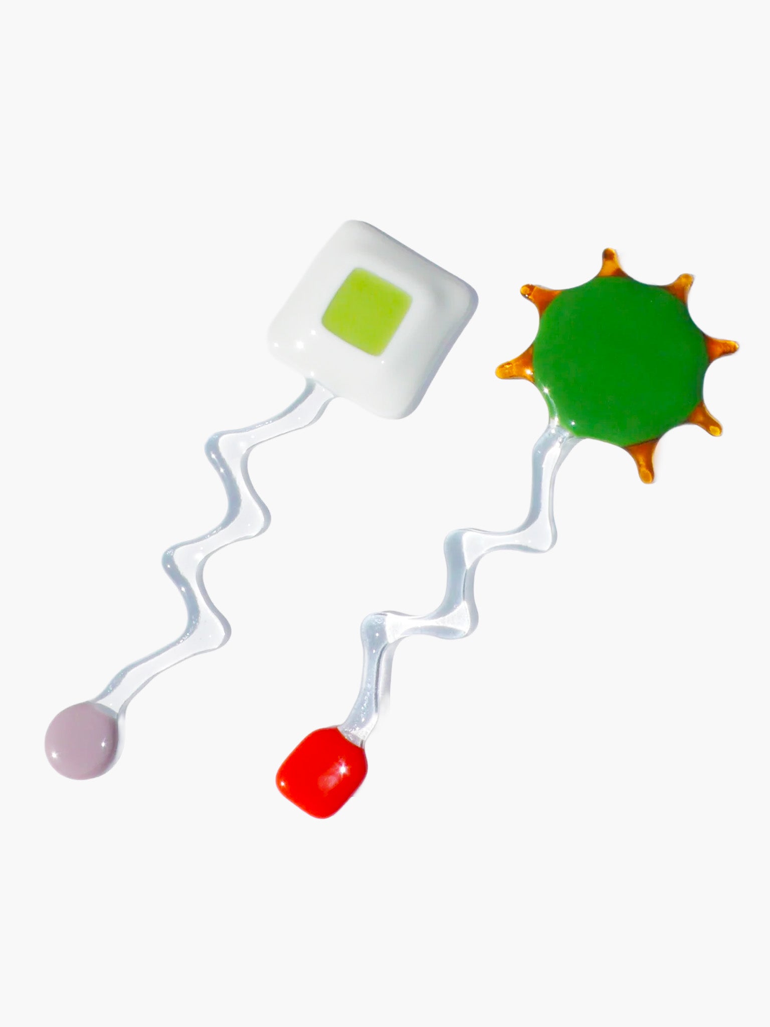 Wonky Glass Salad Server Set