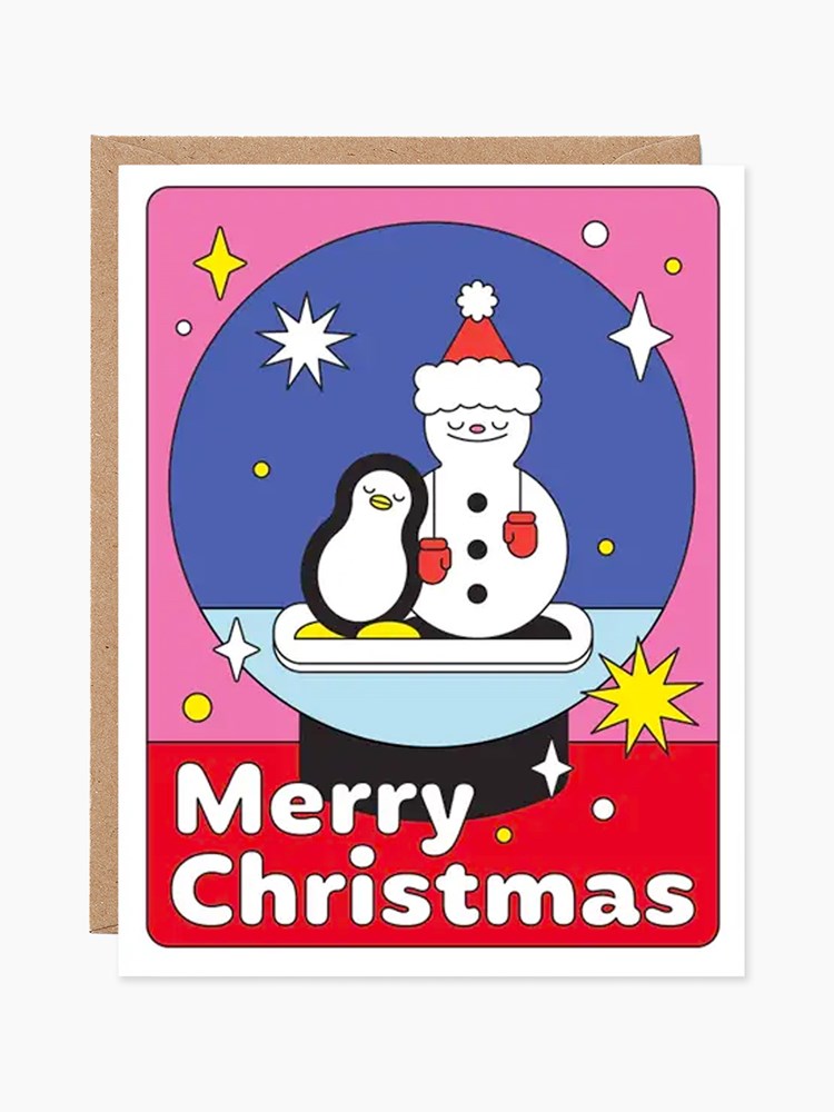 Merry Christmas Snow Globe Card