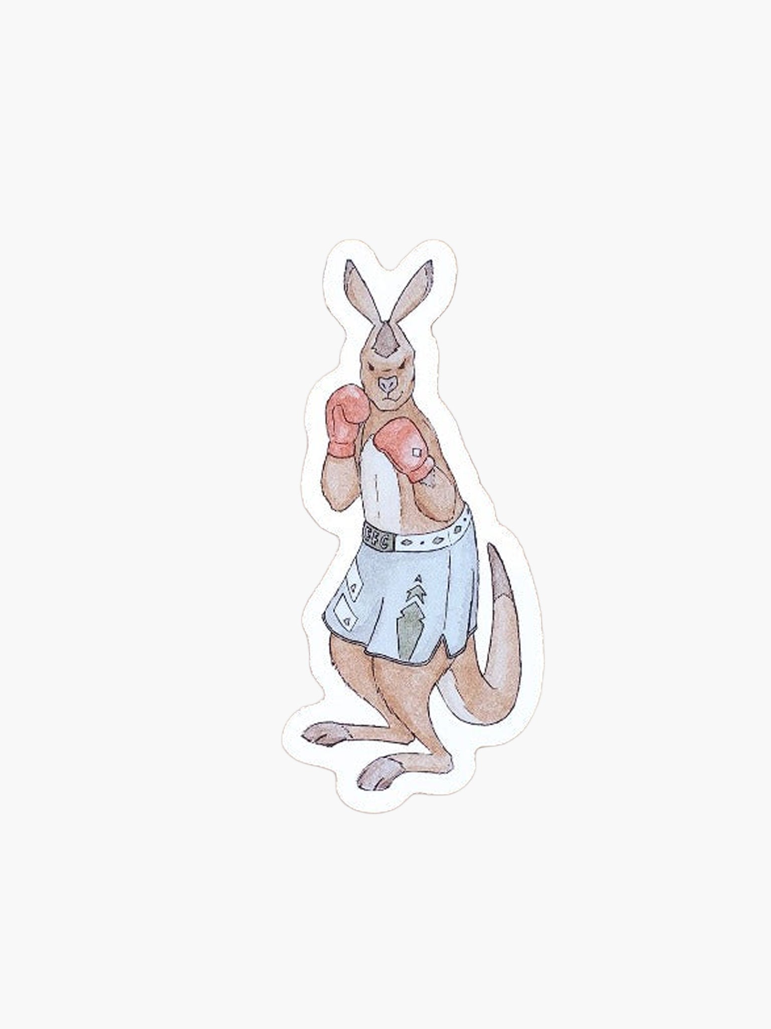 Furry Fighter Kangaroo Sticker
