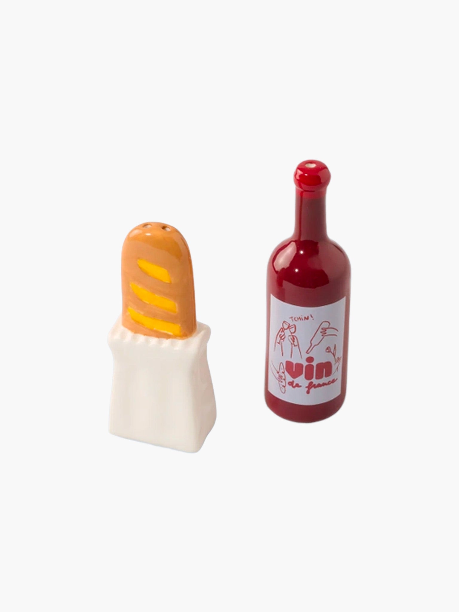 Baguette and Wine Salt & Pepper Shakers