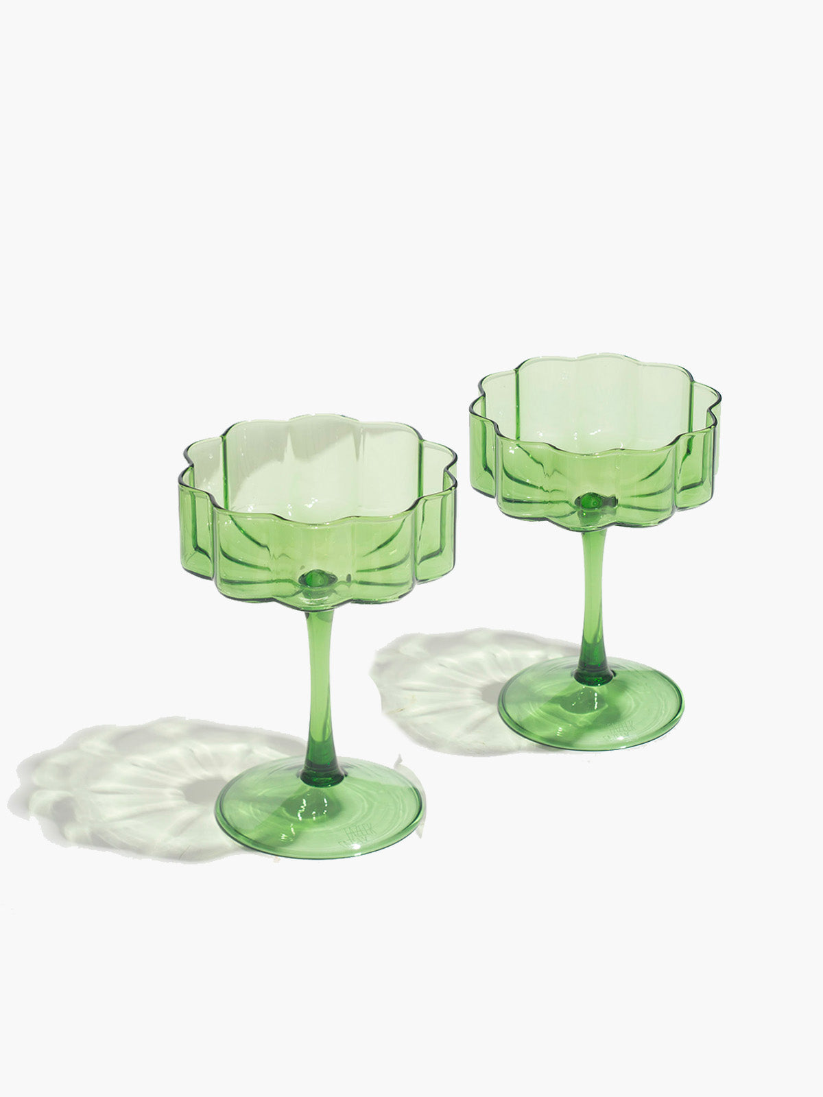 Wave Coupe Glasses (Set of 2) - Green